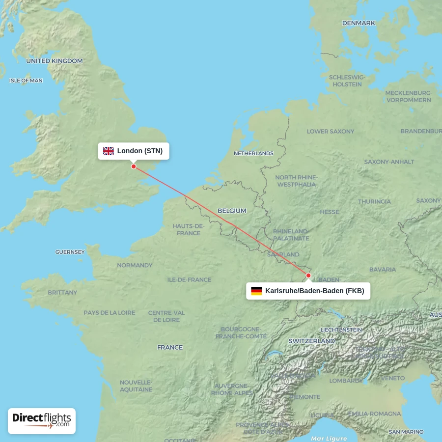 STN - FKB route map