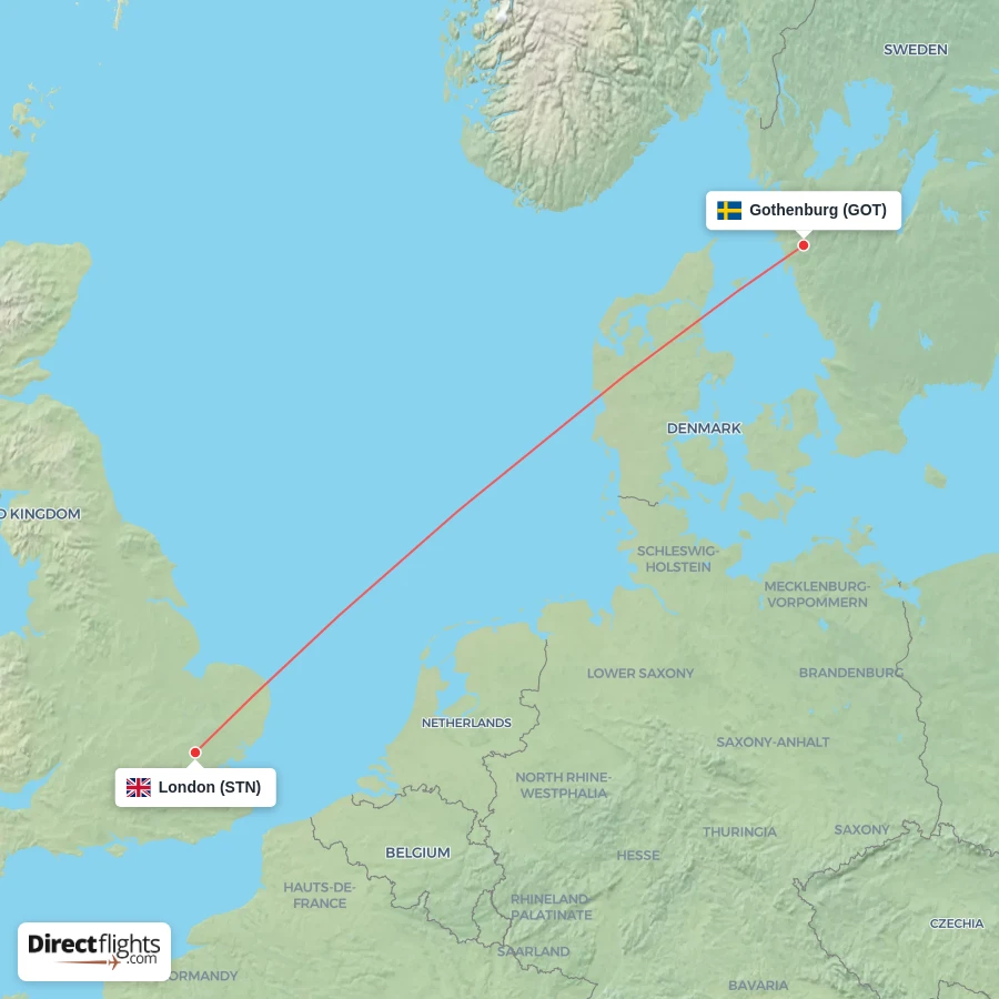 STN - GOT route map