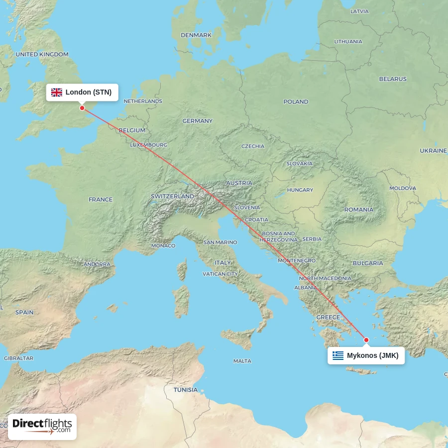 STN - JMK route map