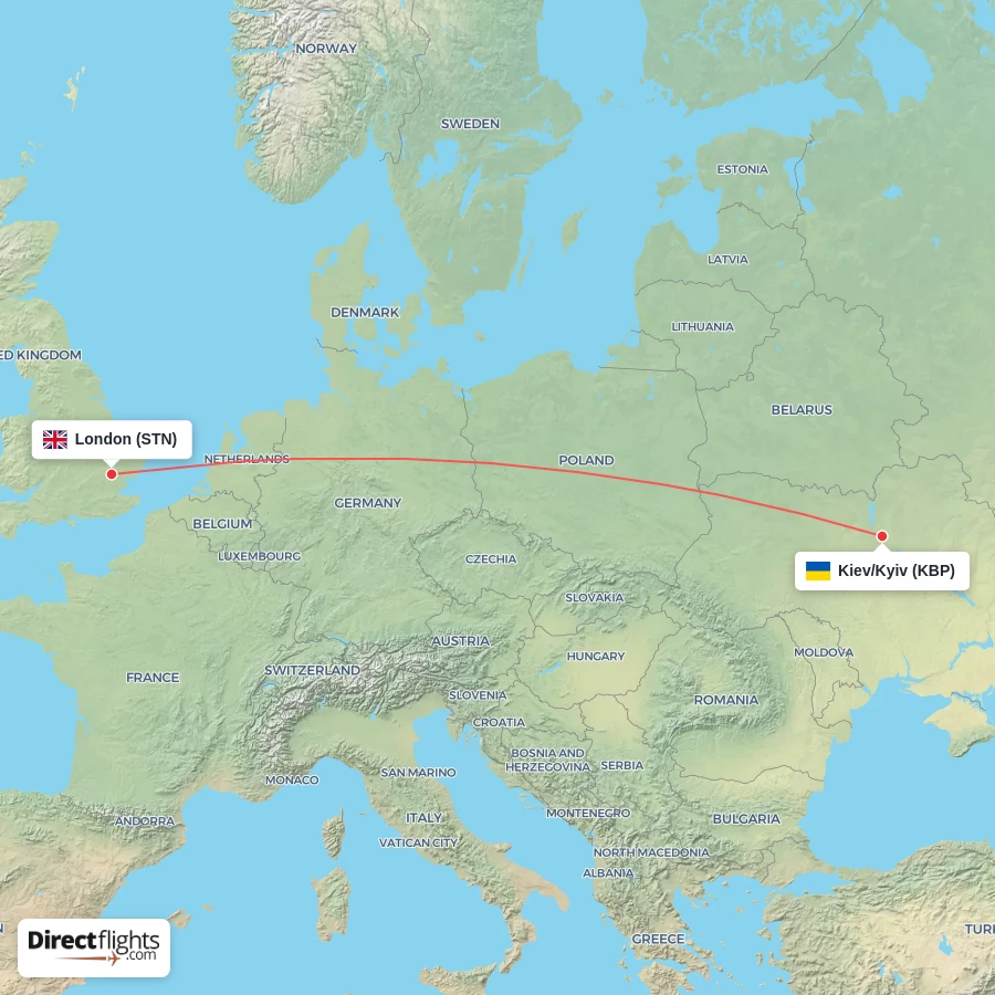 STN - KBP route map