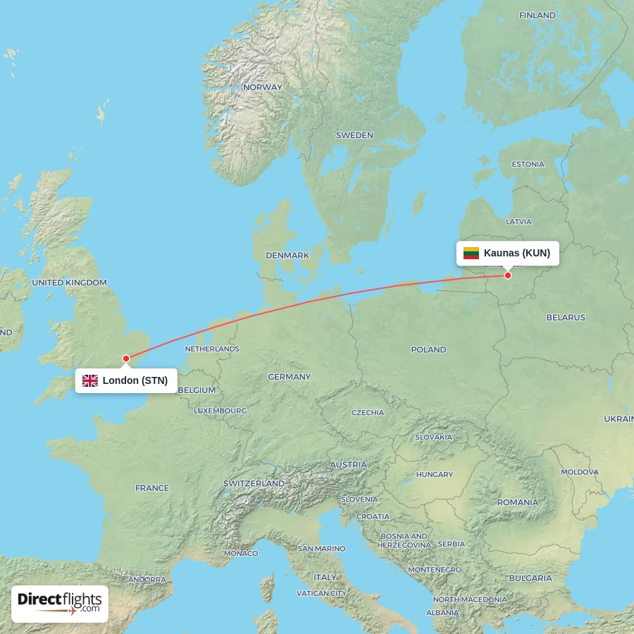 STN - KUN route map