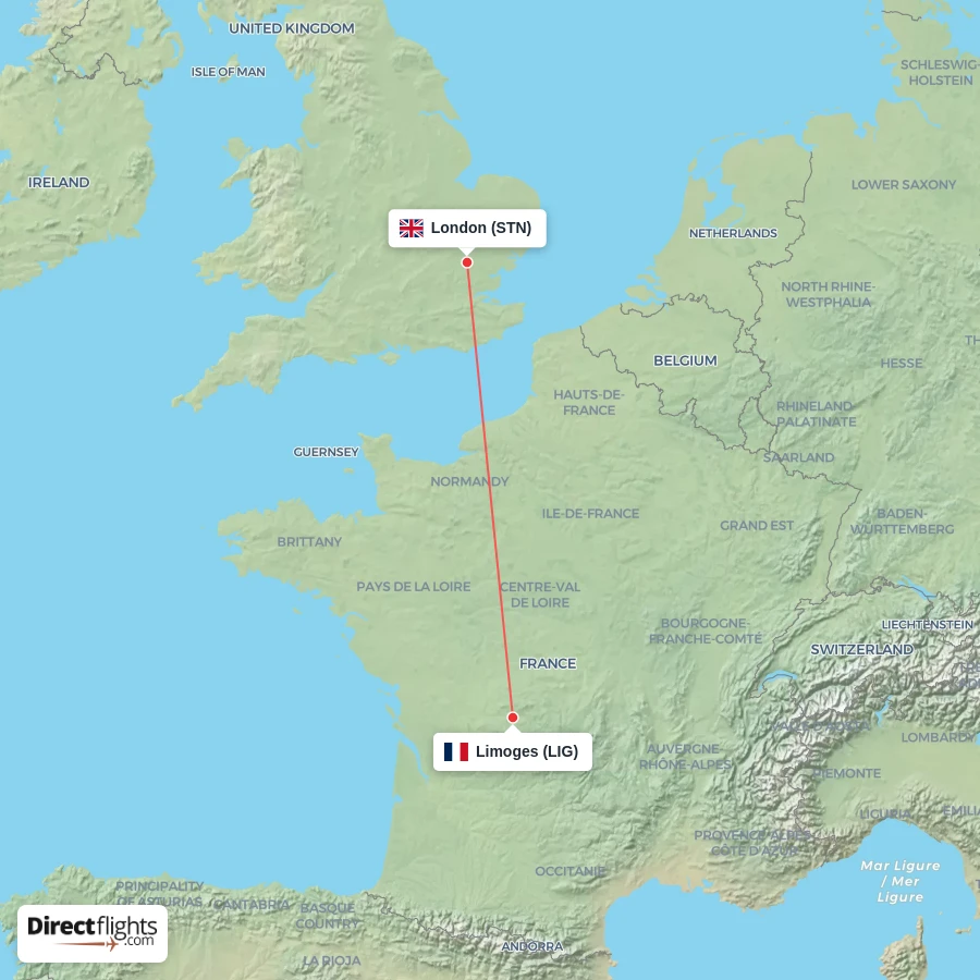 STN - LIG route map