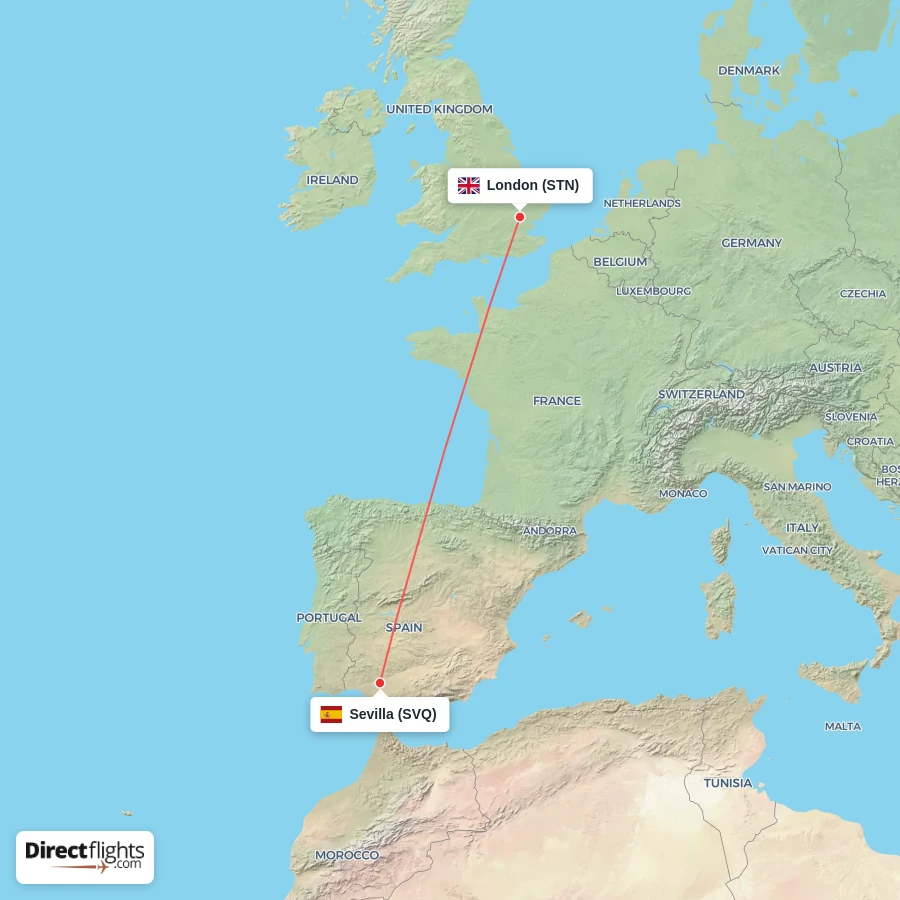 STN - SVQ route map