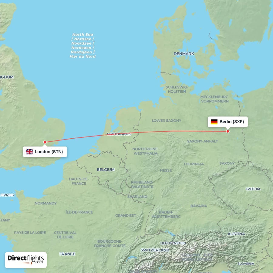 STN - SXF route map