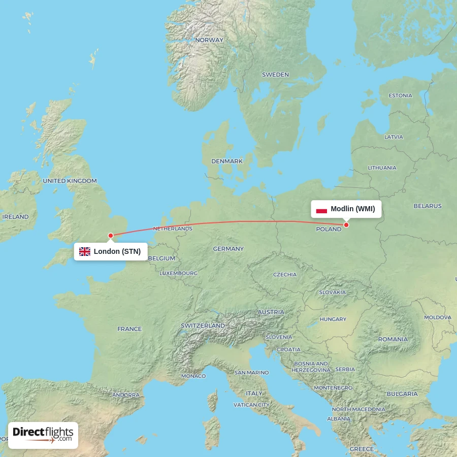 STN - WMI route map