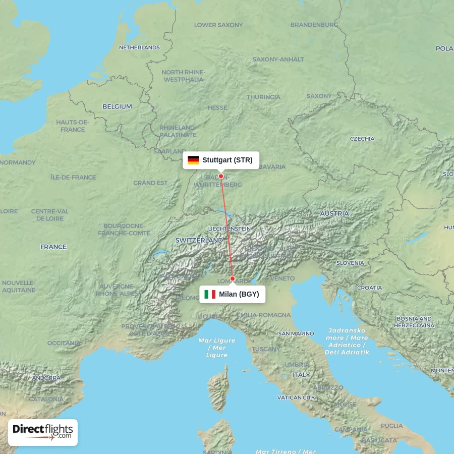 STR - BGY route map