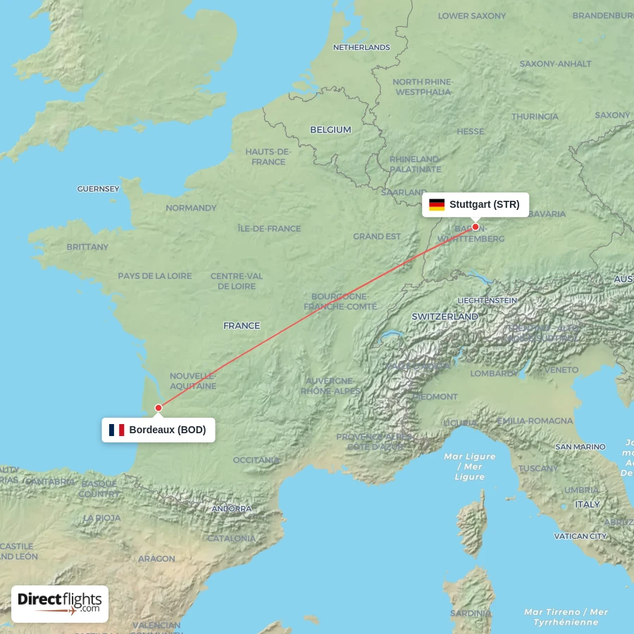 STR - BOD route map