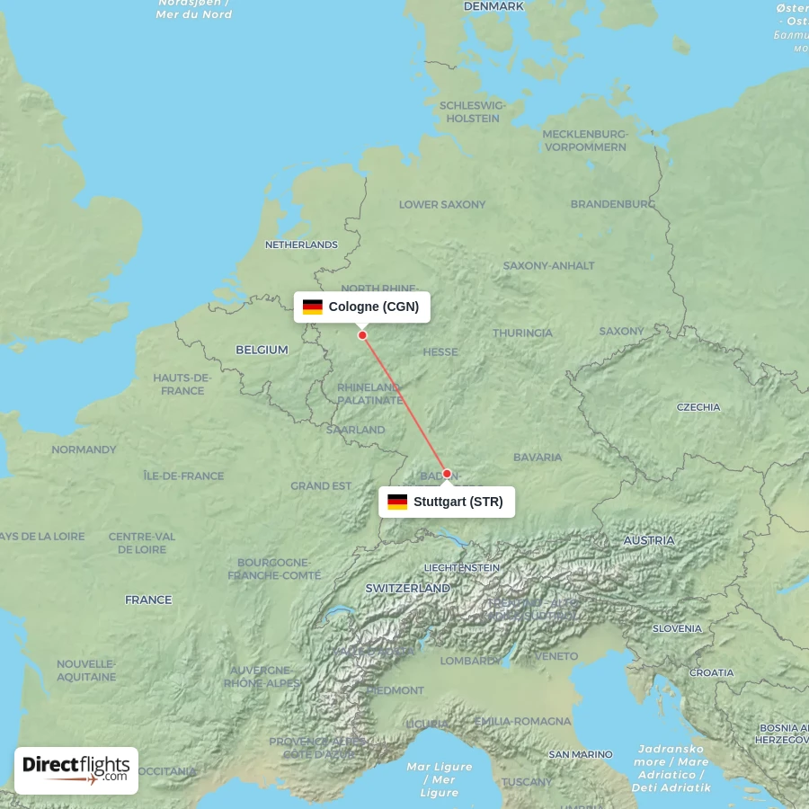 STR - CGN route map