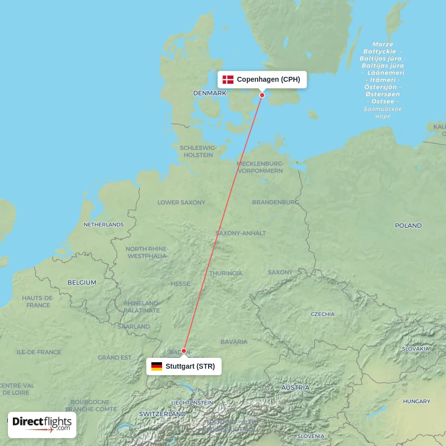 STR - CPH route map