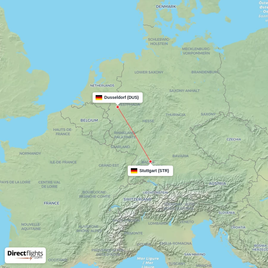 STR - DUS route map