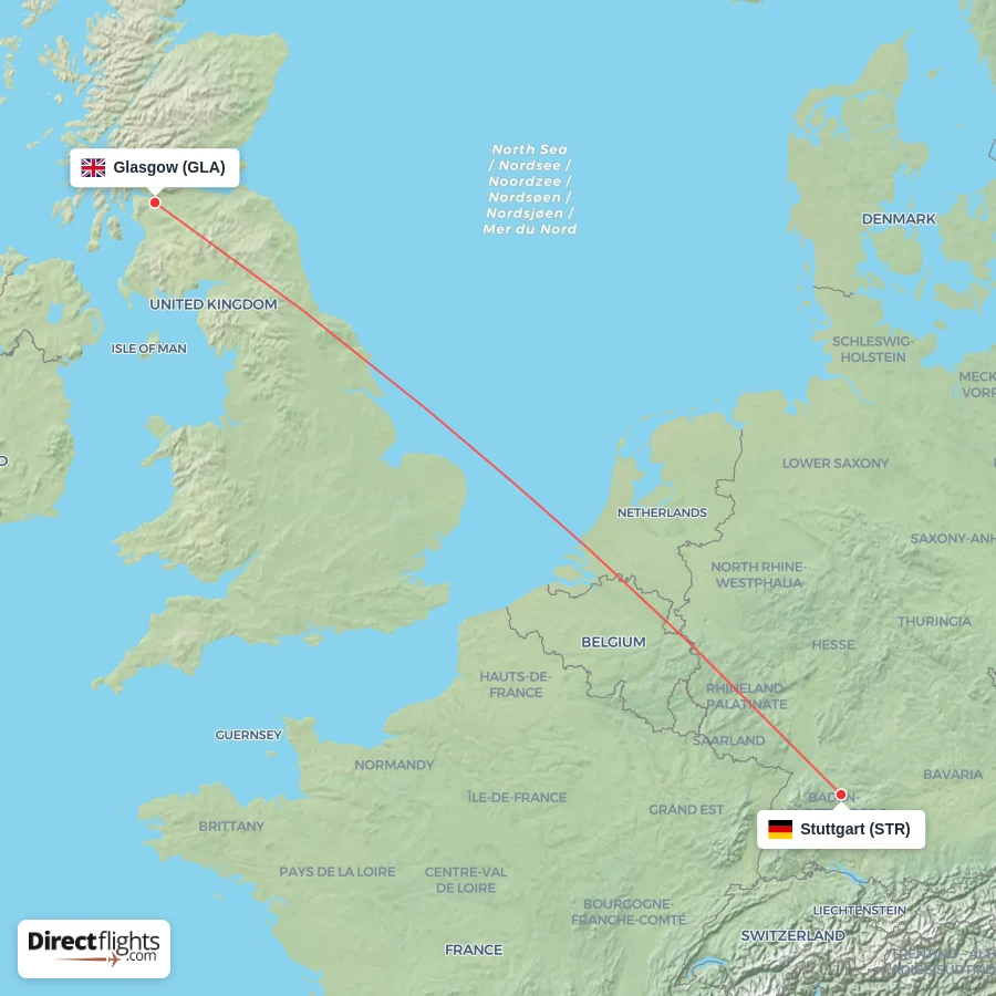 STR - GLA route map