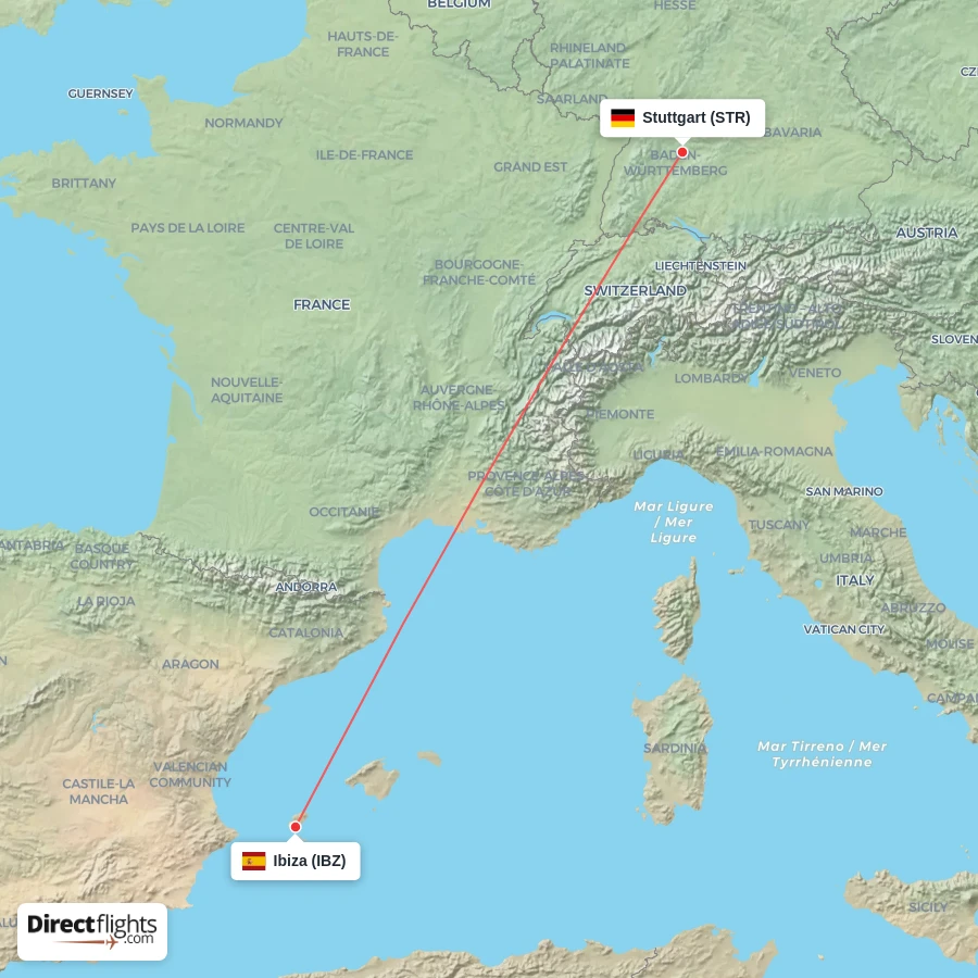 STR - IBZ route map
