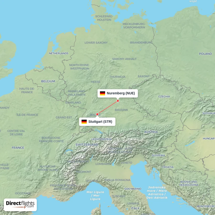 STR - NUE route map