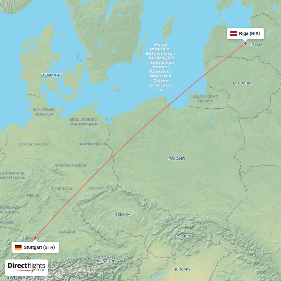 STR - RIX route map