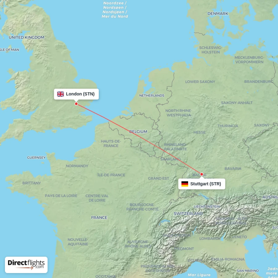 STR - STN route map