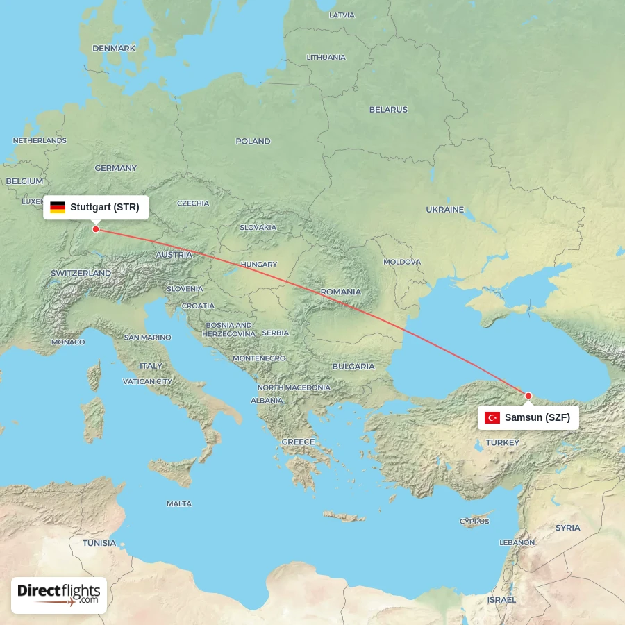 STR - SZF route map