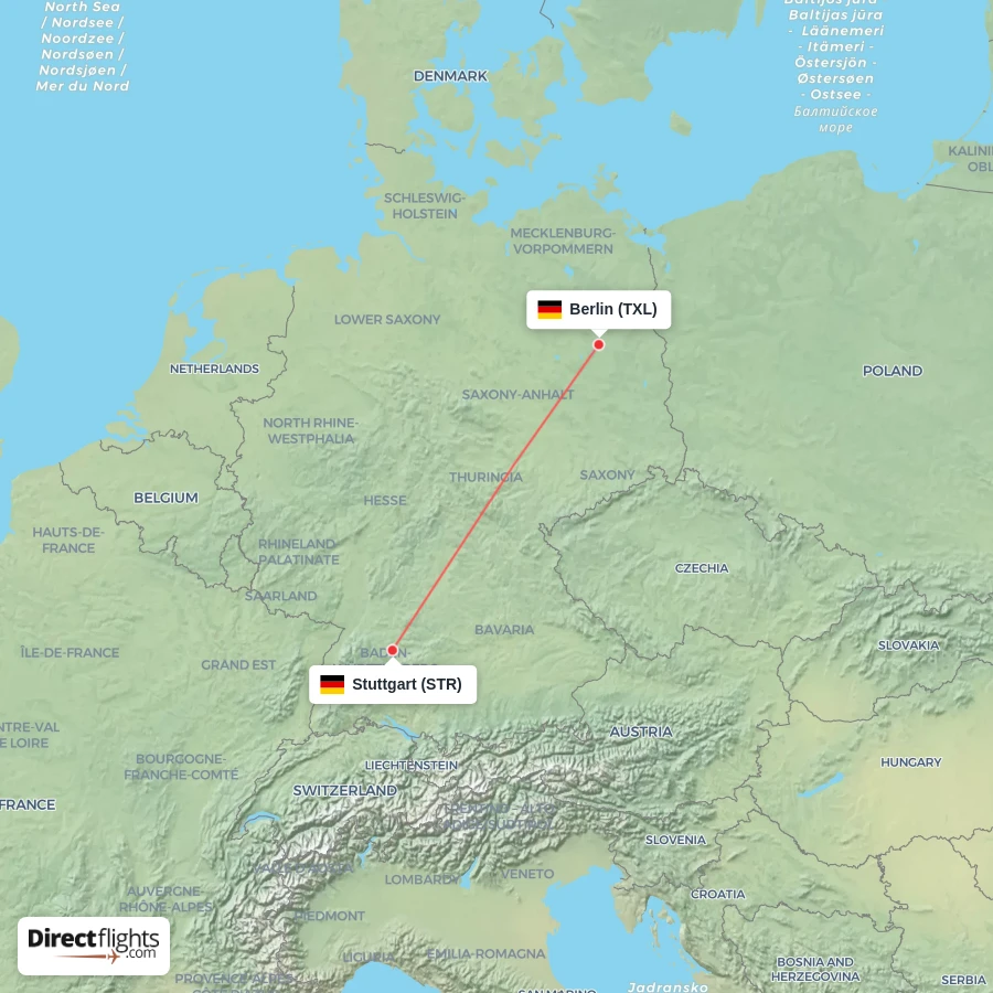 STR - TXL route map