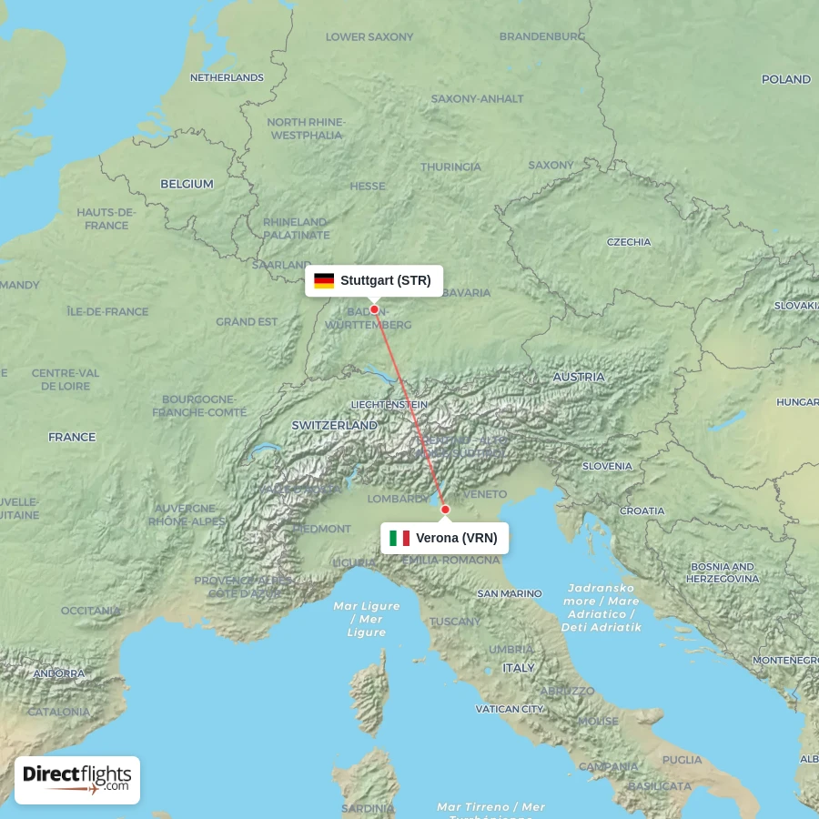 STR - VRN route map