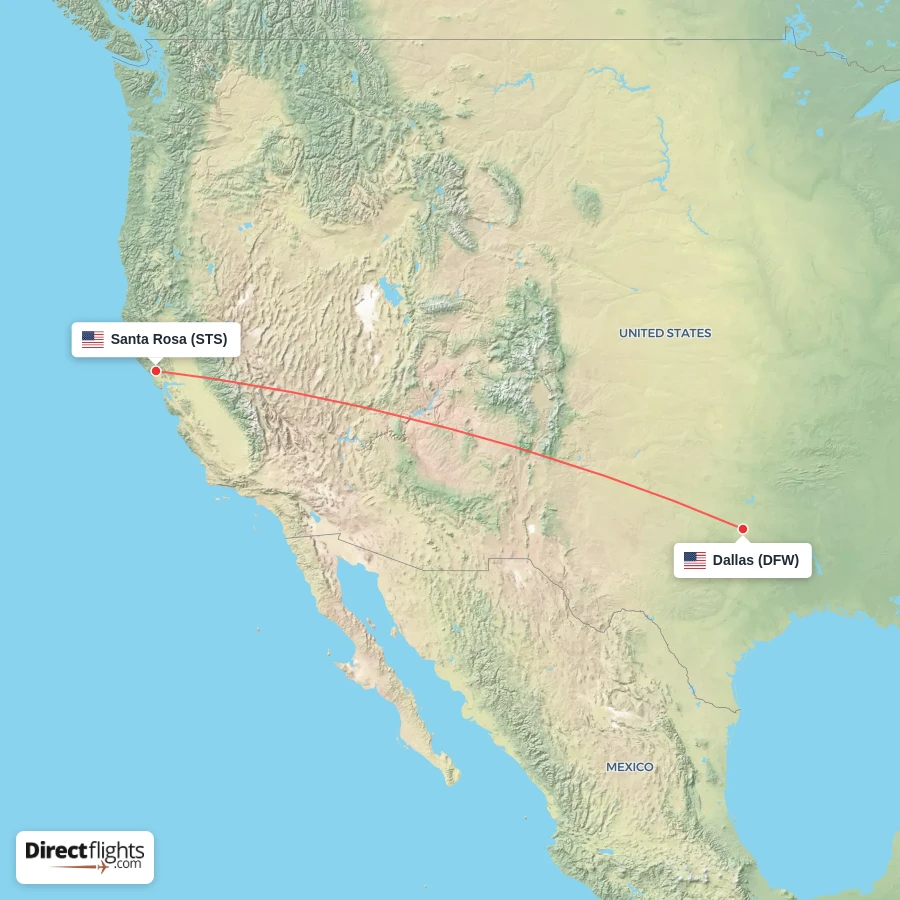 STS - DFW route map