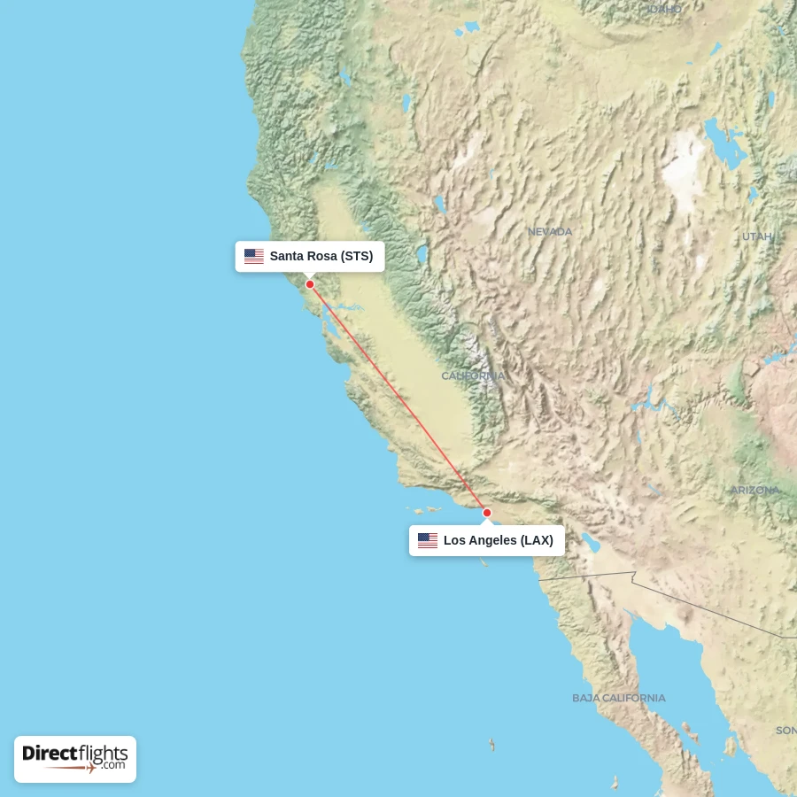 STS - LAX route map