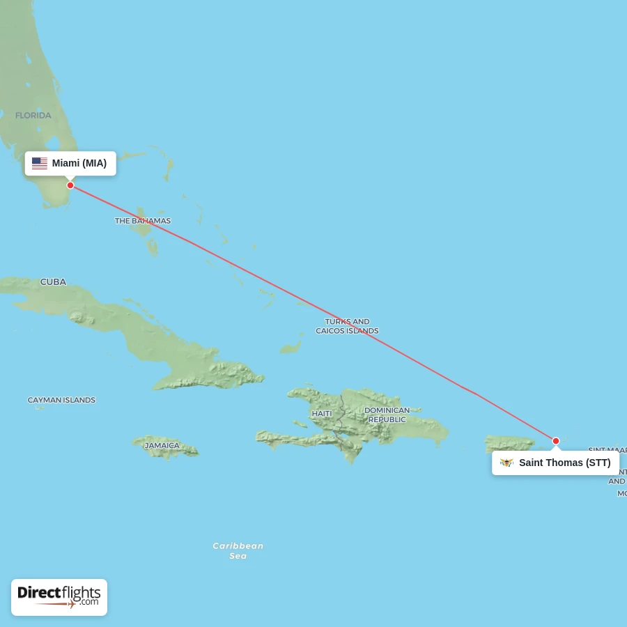 STT - MIA route map