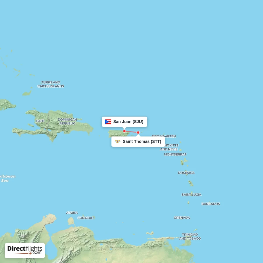 STT - SJU route map