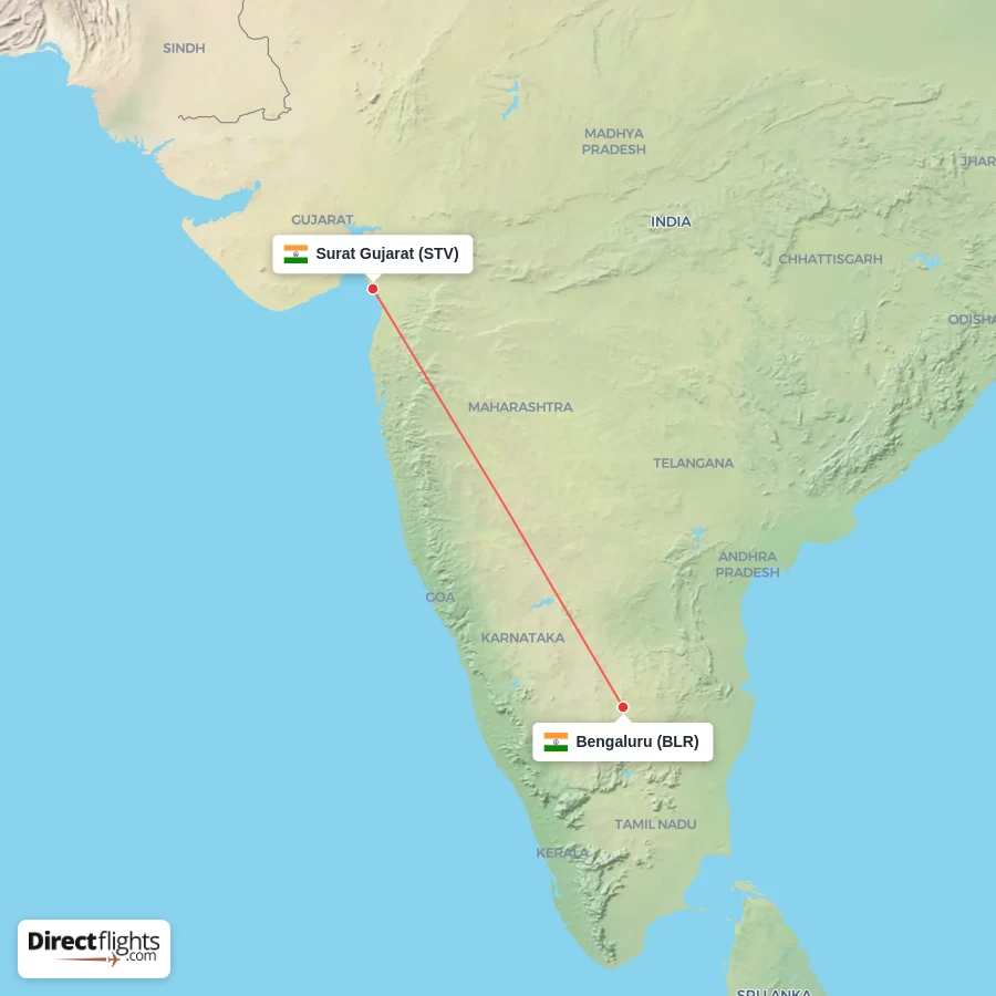 STV - BLR route map
