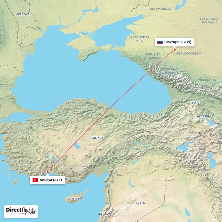 STW - AYT route map