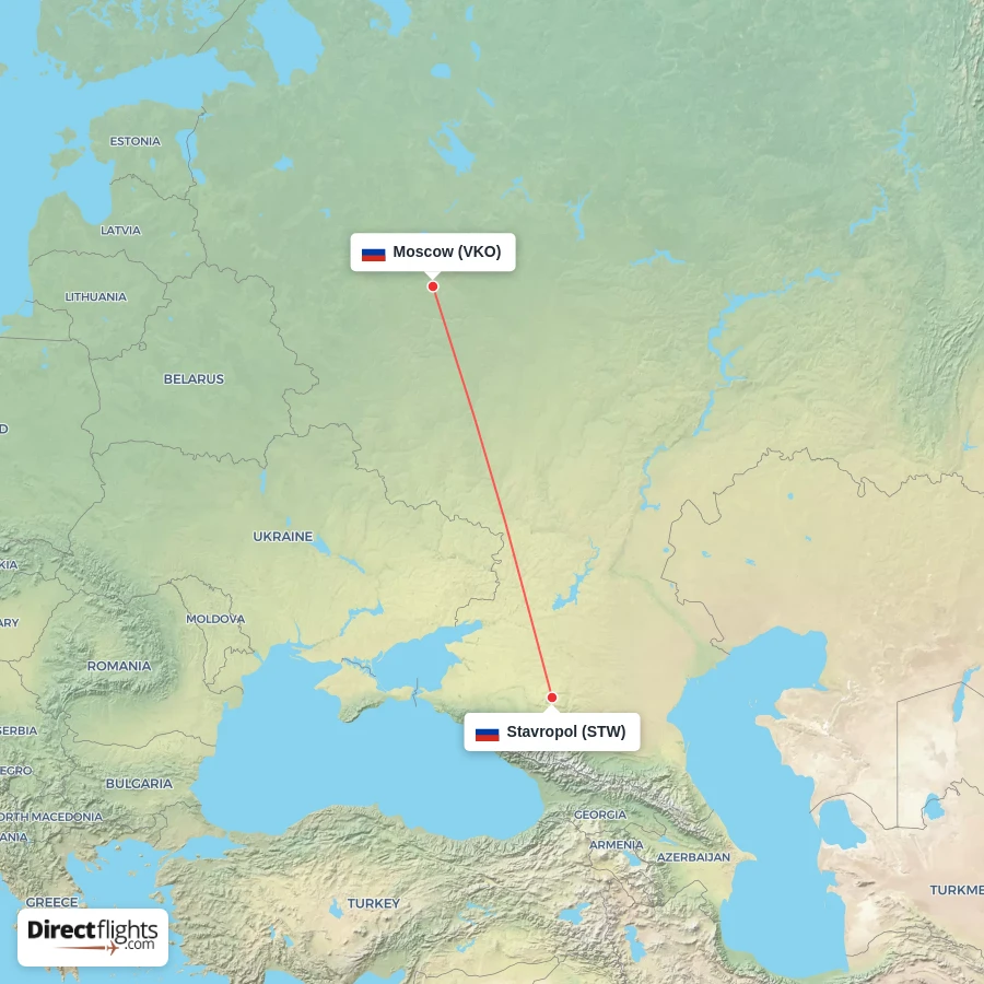 STW - VKO route map