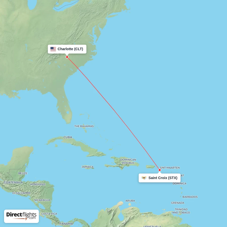 STX - CLT route map