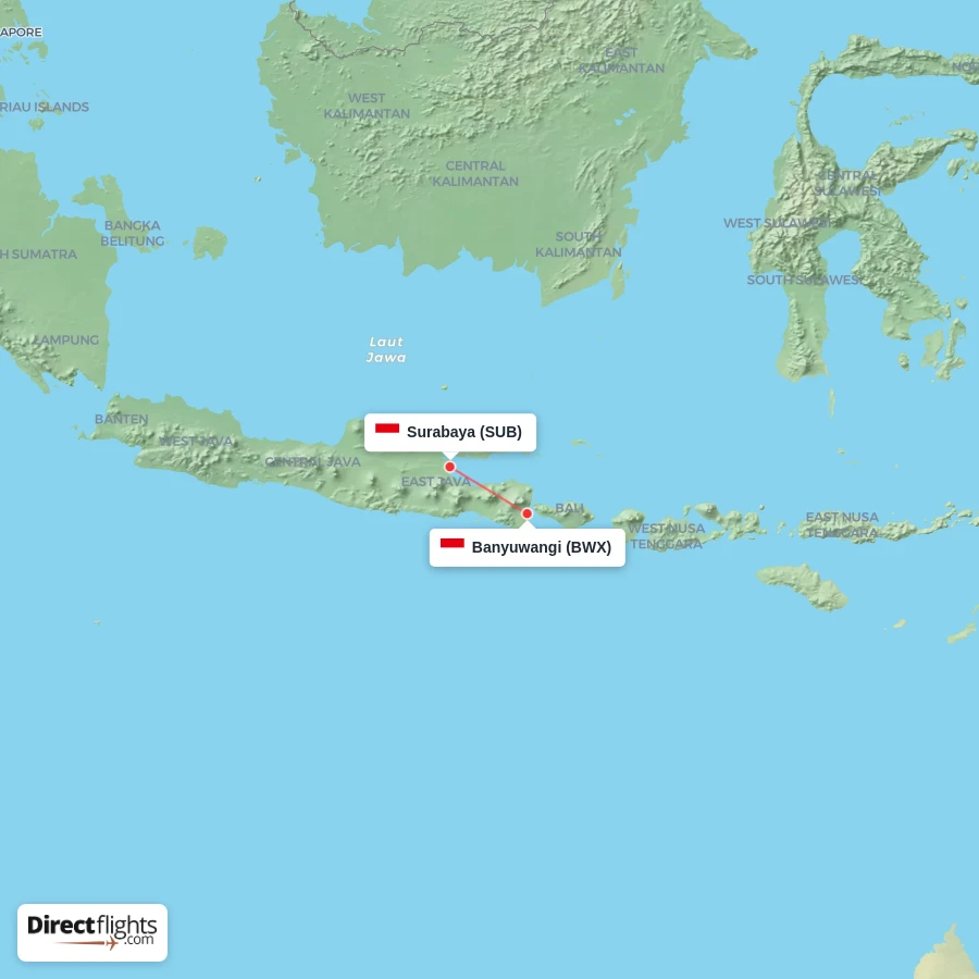 SUB - BWX route map