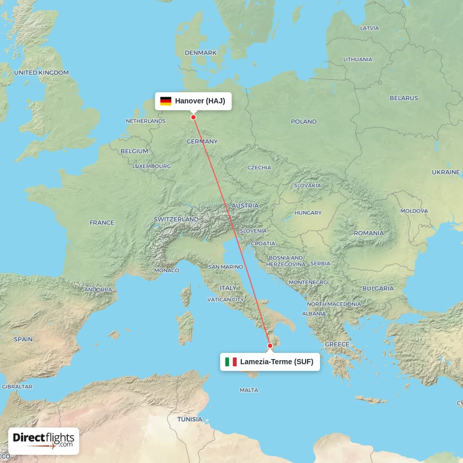 SUF - HAJ route map