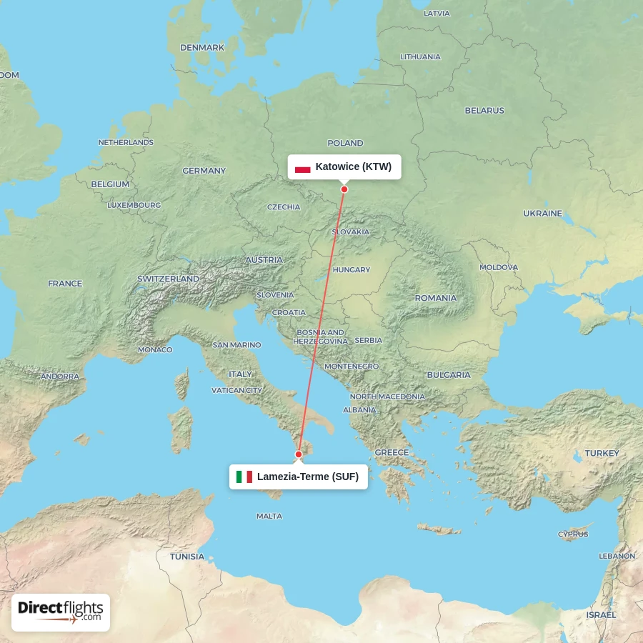 SUF - KTW route map
