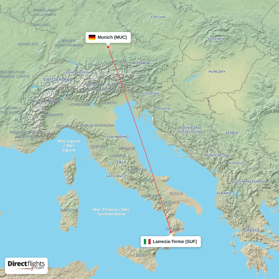 SUF - MUC route map