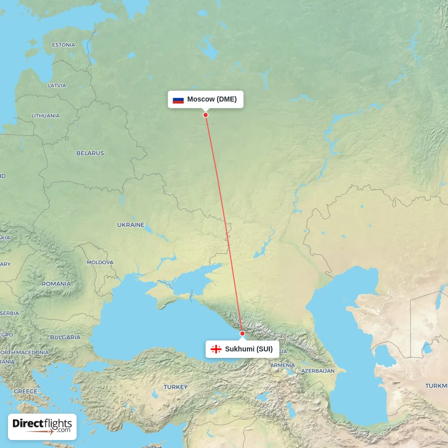SUI - DME route map