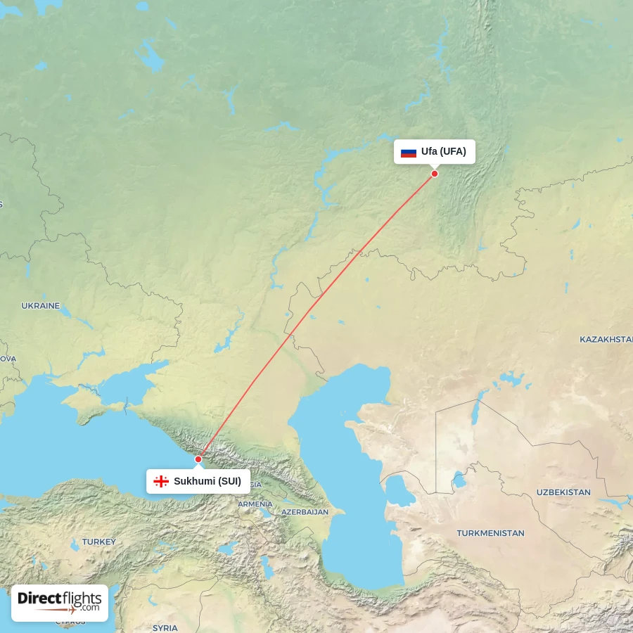 SUI - UFA route map