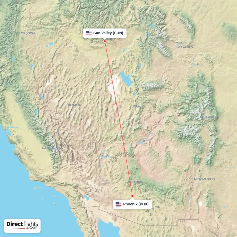 SUN - PHX route map