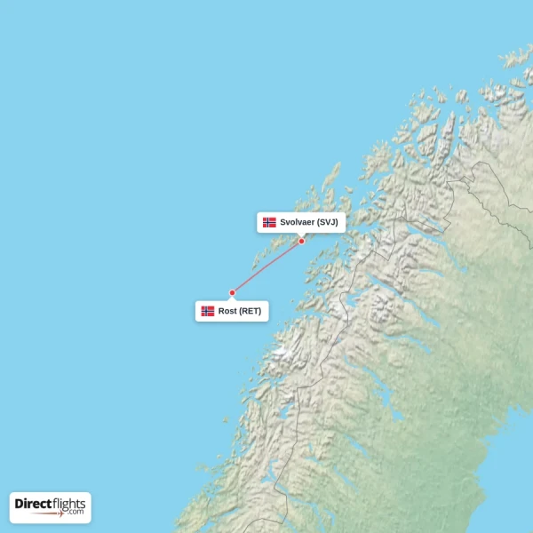 Svolvaer - Rost direct flight map