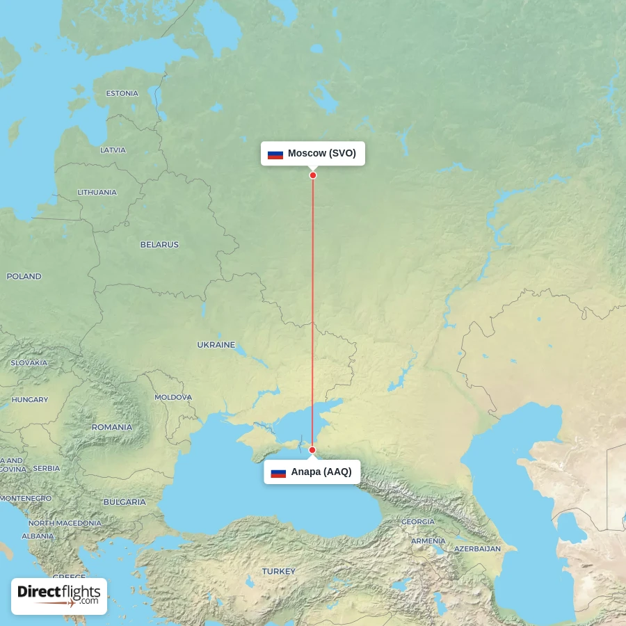 SVO - AAQ route map