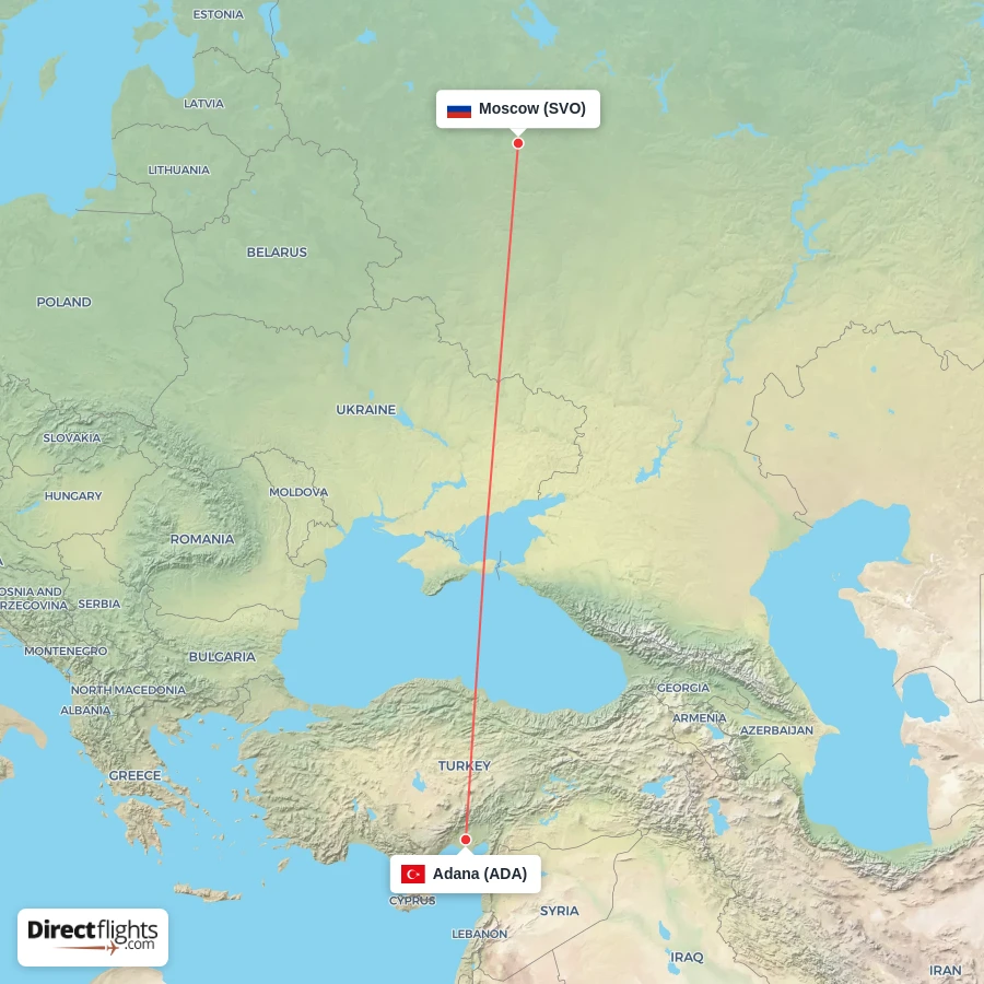 SVO - ADA route map