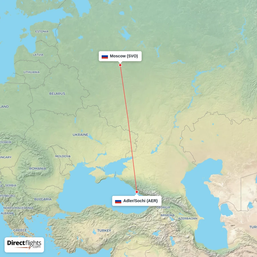 SVO - AER route map