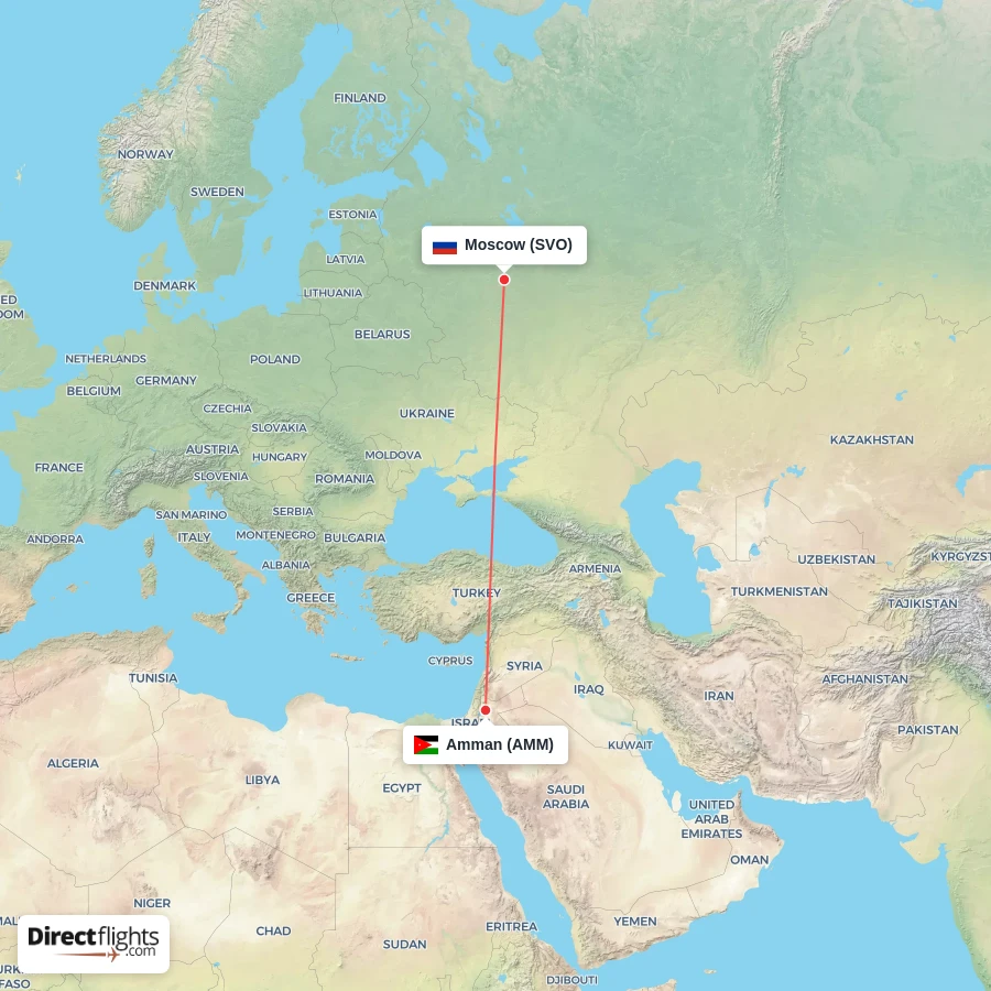 SVO - AMM route map