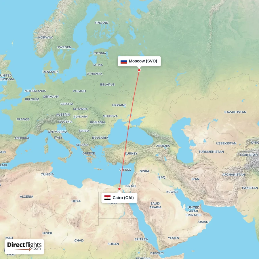 SVO - CAI route map
