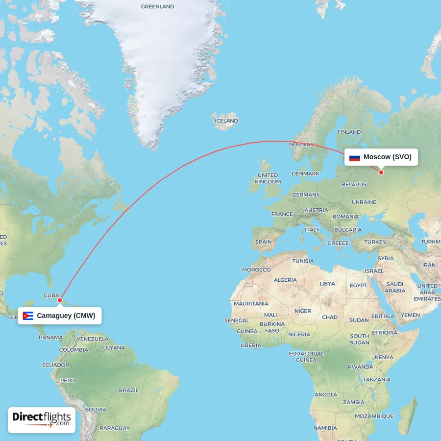 SVO - CMW route map