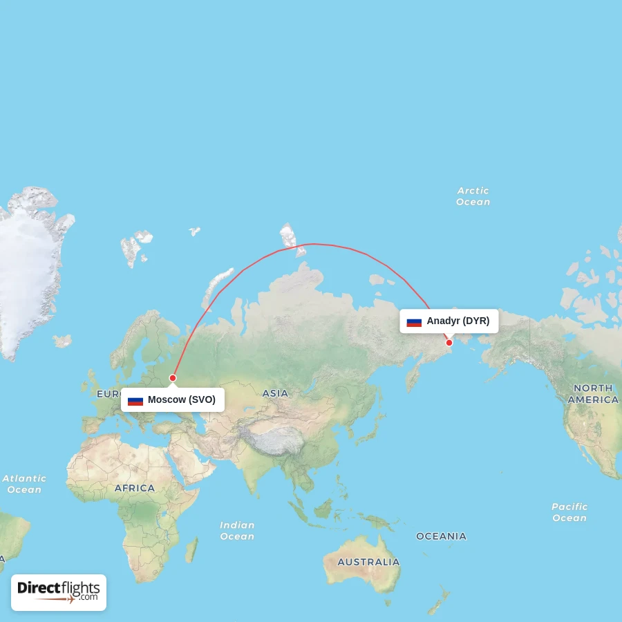 SVO - DYR route map