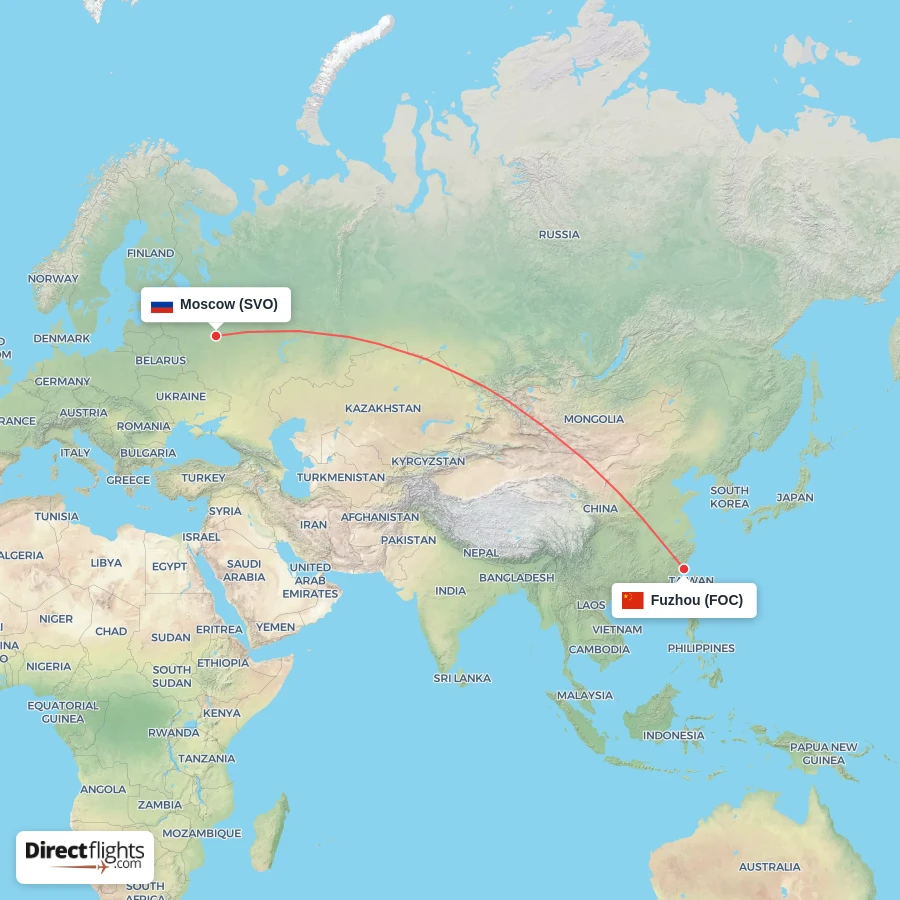 SVO - FOC route map
