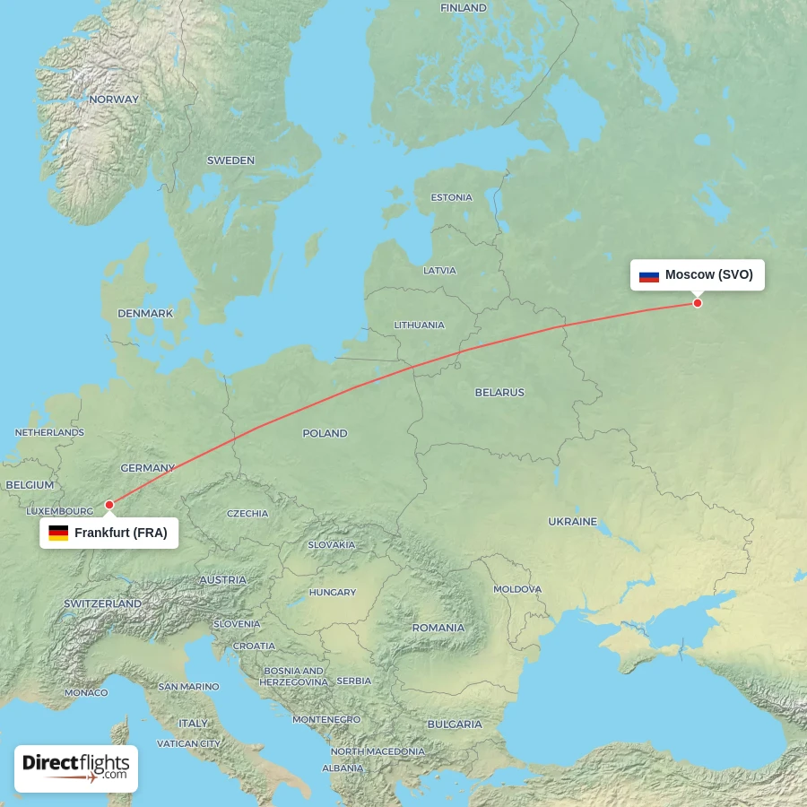 SVO - FRA route map