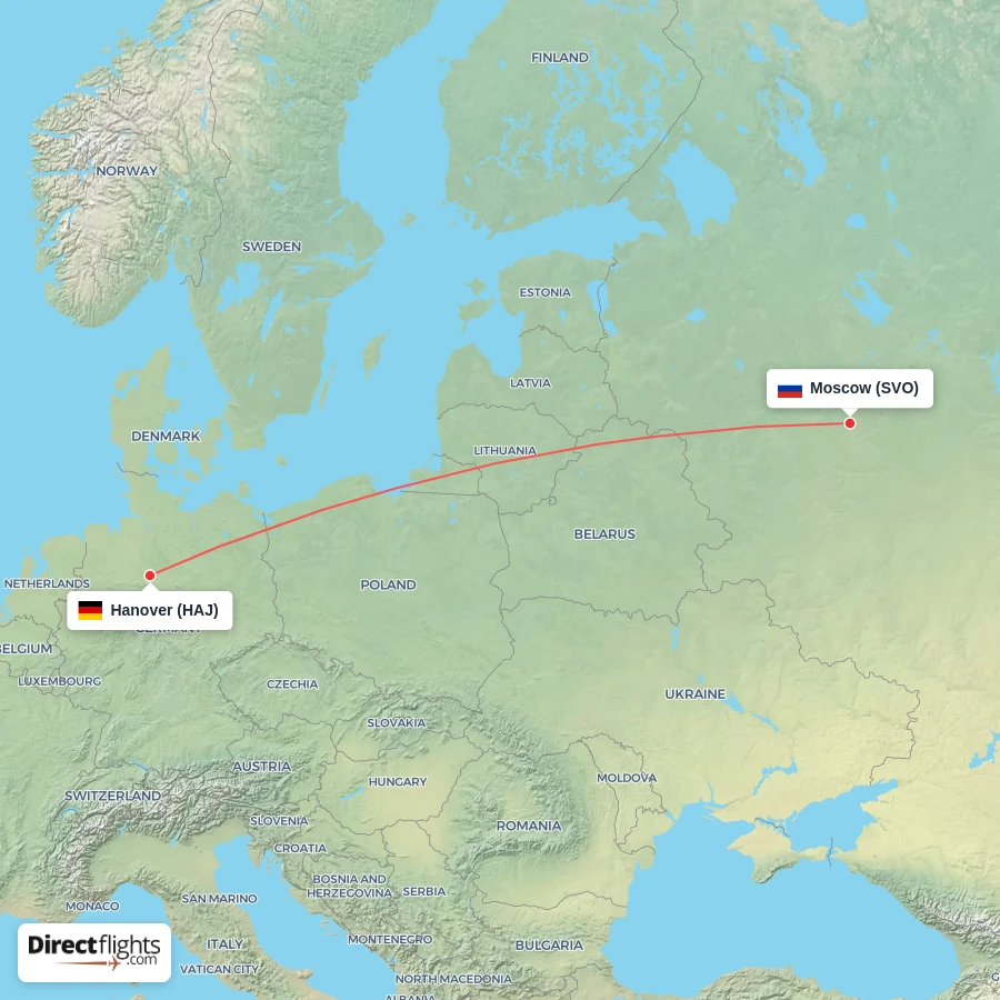 SVO - HAJ route map
