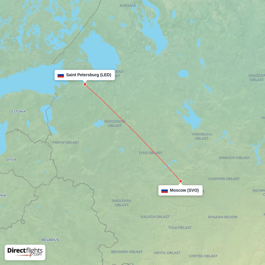 SVO - LED route map