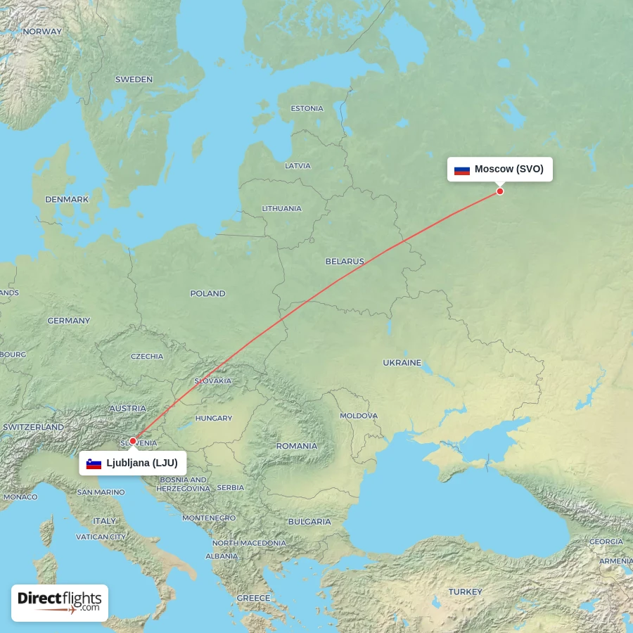 SVO - LJU route map